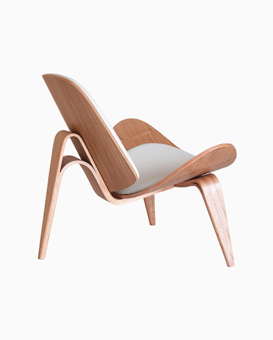 Fine Mod Imports Wegner Shell Chair White Leather (3)